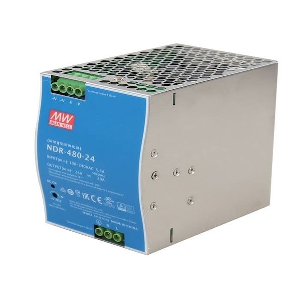 480 Watt Series / 24 VDC / 20.0 Amps Industrial Slim High-Efficiency Single Output